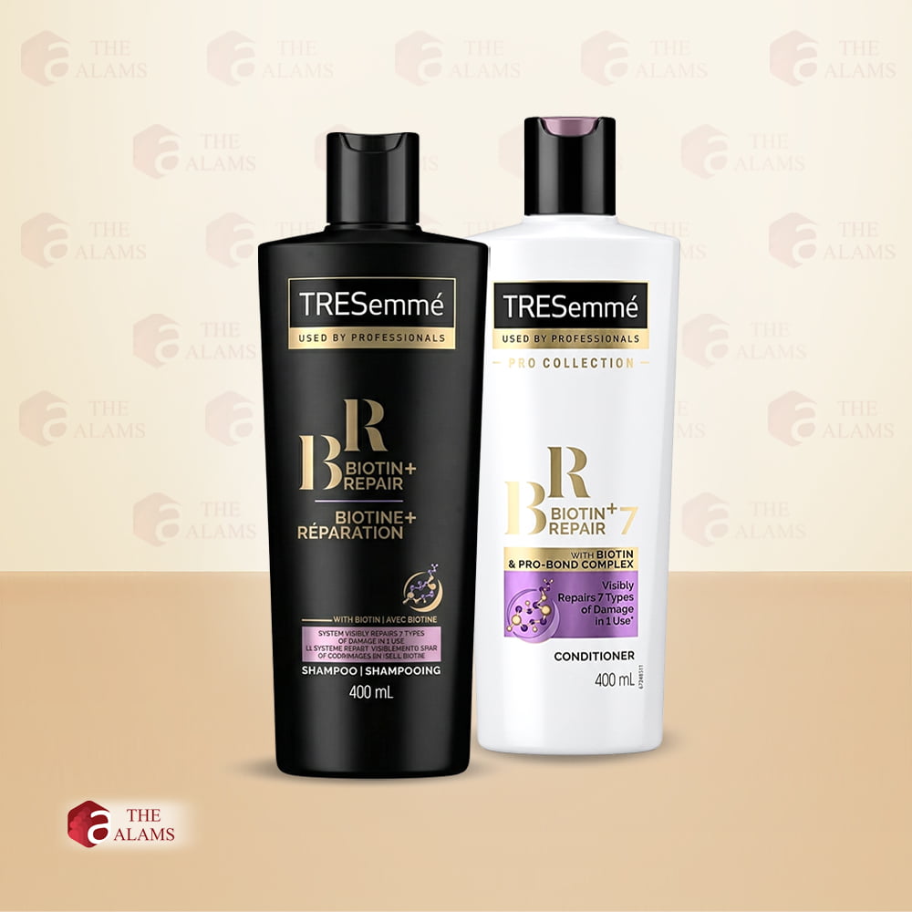 TRESemme Biotin Shampoo and Conditioner Set For Damaged Hair, 400 ml 1 TRESemme Biotin Shampoo and Conditioner Set For Damaged Hair, 400 ml