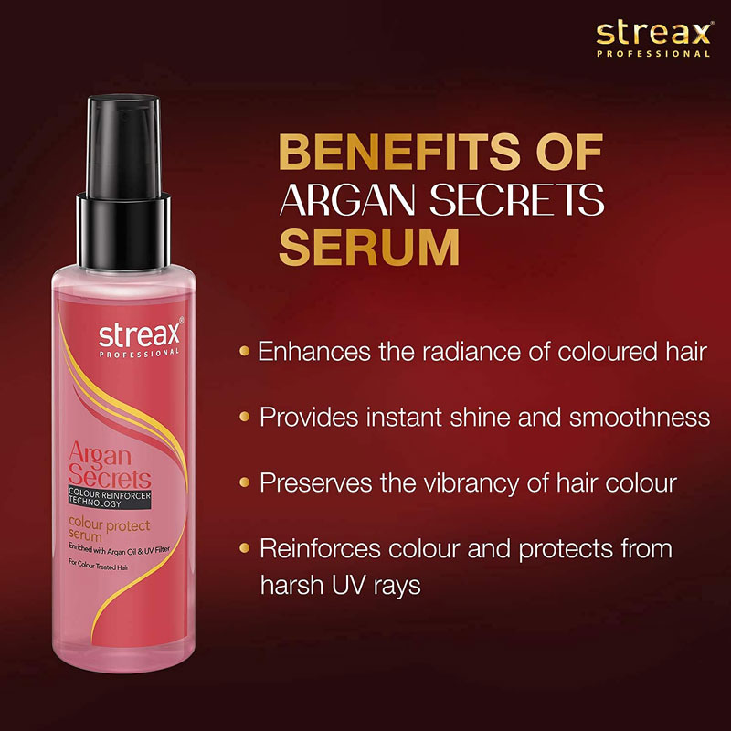 Streax Argan Secrets Colour Protect Hair Serum, 100 ml 3 Streax Argan Secrets Colour Protect Hair Serum, 100 ml - Image 3