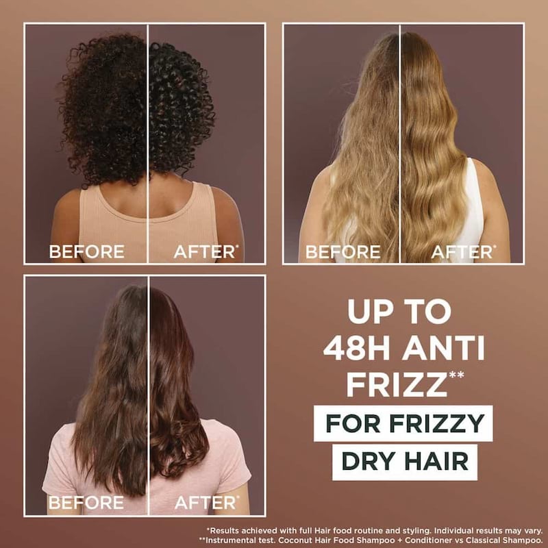 Garnier Hair Food Coconut Macadamia 3 in 1 Hair Mask SAMPLE, 130 ml 3 Garnier Hair Food Coconut Macadamia 3 in 1 Hair Mask, 400 ml