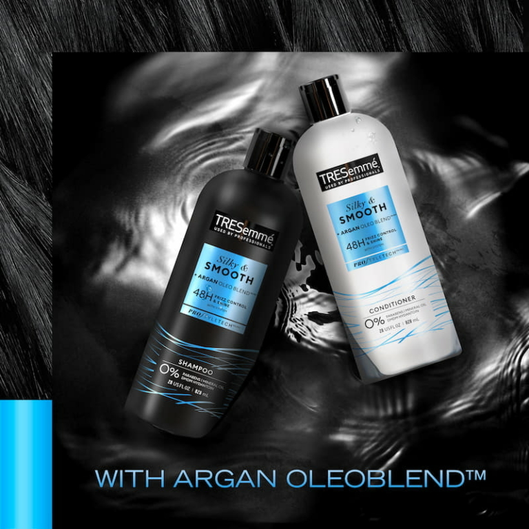 Tresemme Silky And Smooth Argan Oil Shampoo For Frizzy Hair, 828 ml