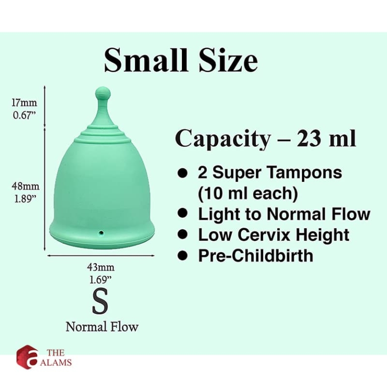 Shordy Medical Grade Silicone Menstrual Cup Green- Size S