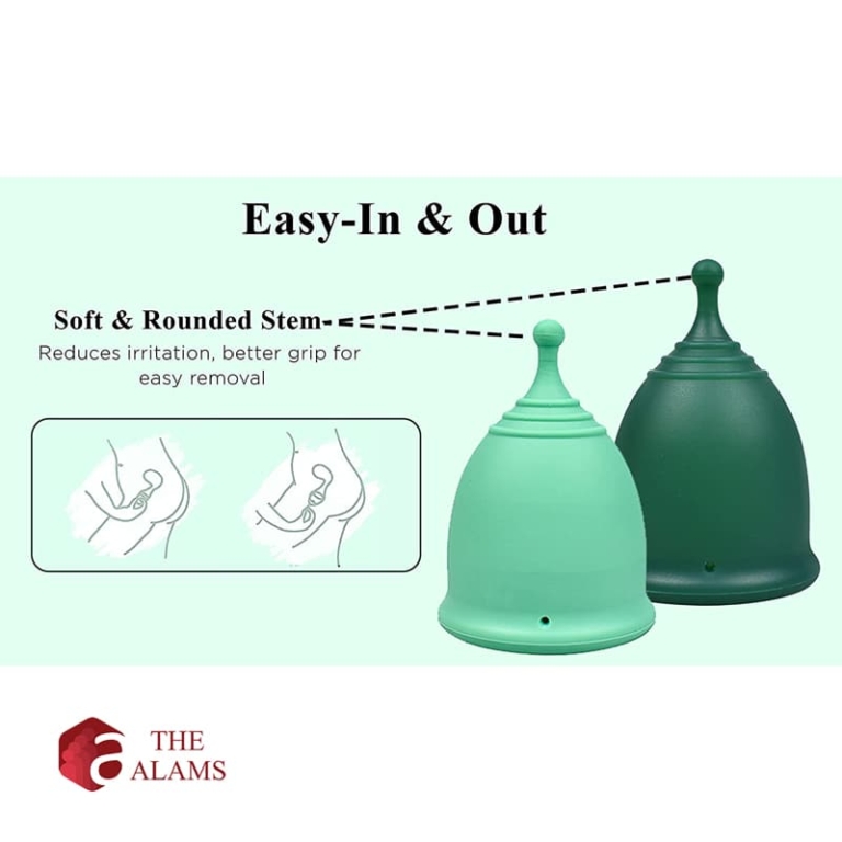 Shordy Medical Grade Silicone Menstrual Cup Green- Size S