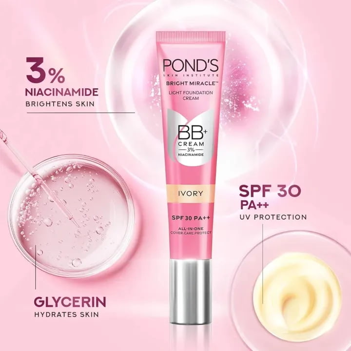 Ponds BB Cream SPF 30 PA++ Ivory, 18 g 5 Ponds BB Cream SPF 30 PA++ Ivory, 18 g - Image 5