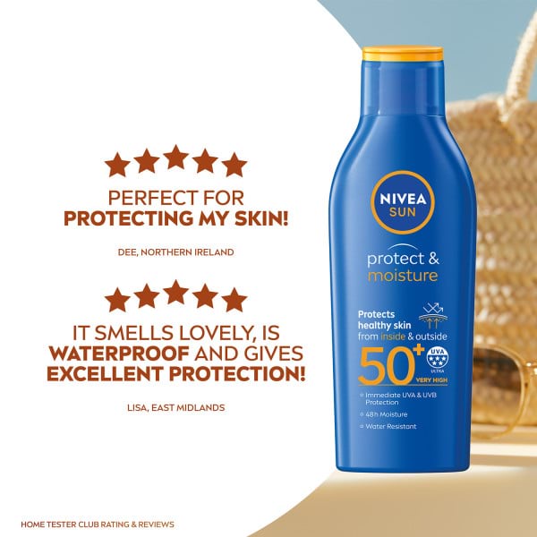 Nivea Protect And Moisture SPF 50+ Sunscreen Lotion, 200 ml 2 Nivea Protect And Moisture SPF 50+ Sunscreen Lotion, 200 ml - Image 2