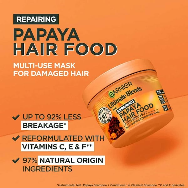Garnier Hair Food Papaya And Amla 3 In 1 Repairing Hair Mask, 400 ml 3 Garnier Hair Food Papaya And Amla 3 In 1 Repairing Hair Mask, 400 ml
