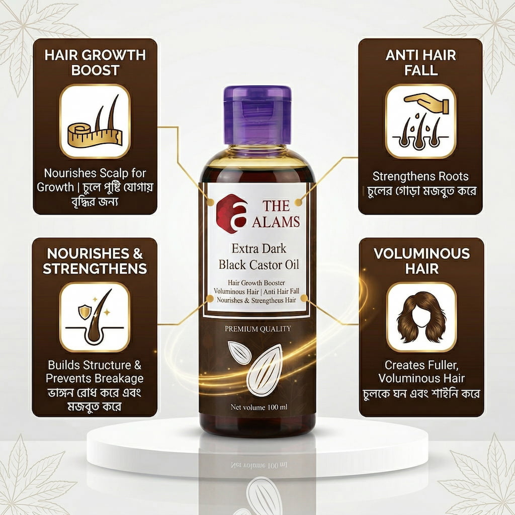 The Alams Extra Dark Black Castor Oil, 100 ml 2 The Alams Extra Dark Black Castor Oil, 100 ml - Image 2