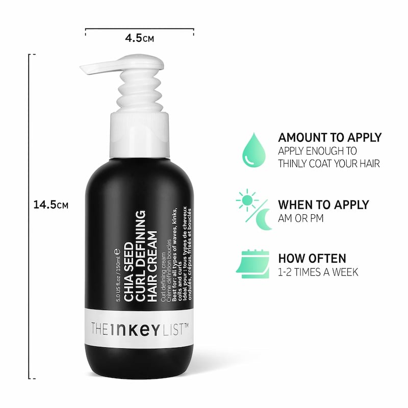 The Inkey List Chia Seed Curl Defining Hair Cream, 150 ml 3 The Inkey List Chia Seed Curl Defining Hair Cream, 150 ml - Image 3