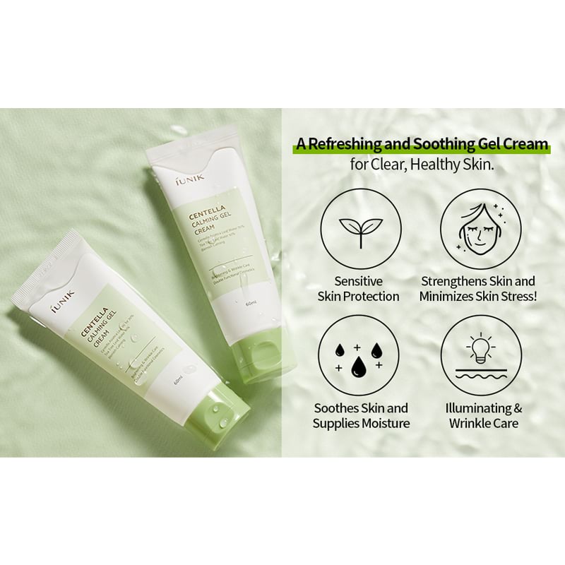 iUNIK Centella Calming Gel Cream For Oily Sensitive Skin, 60 ml 2 iUNIK Centella Calming Gel Cream For Oily Sensitive Skin, 60 ml - Image 2
