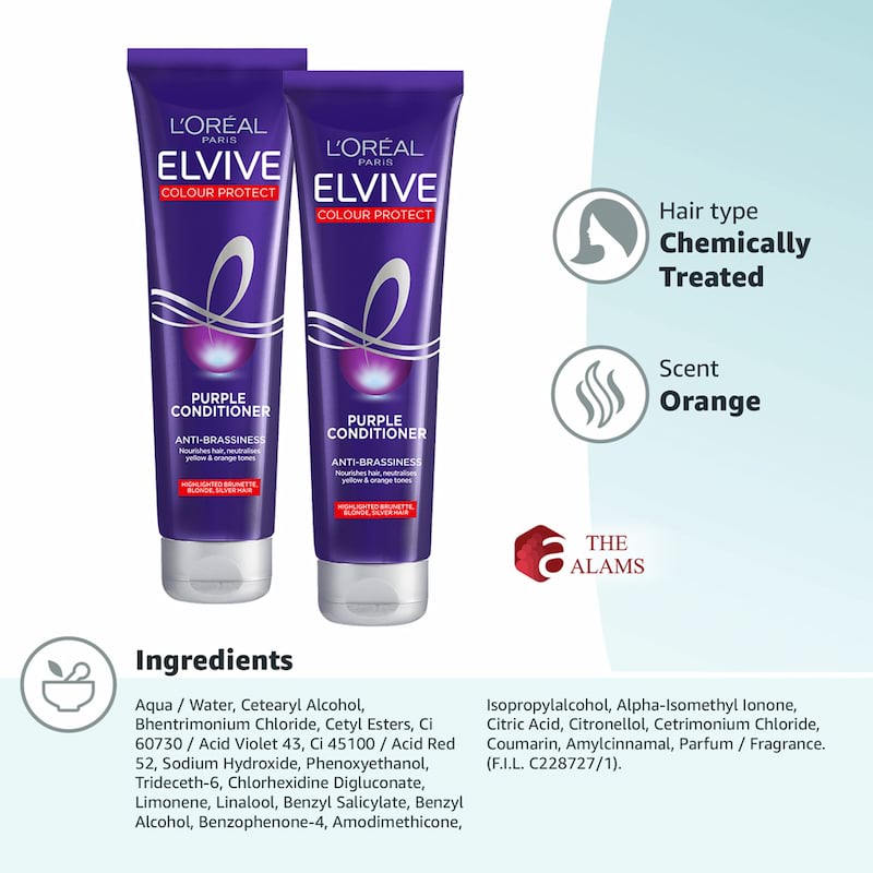 Loreal Elvive Colour Protect Purple Conditioner, 150 ml 4 Loreal Elvive Colour Protect Purple Conditioner, 150 ml - Image 4