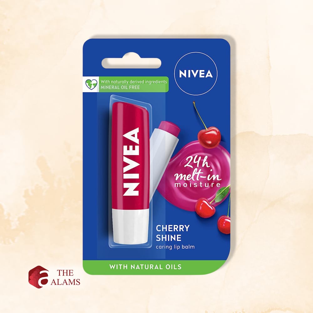 Nivea Caring Tinted Lip Balm, Cherry Shine 1 Nivea Caring Tinted Lip Balm, Cherry Shine