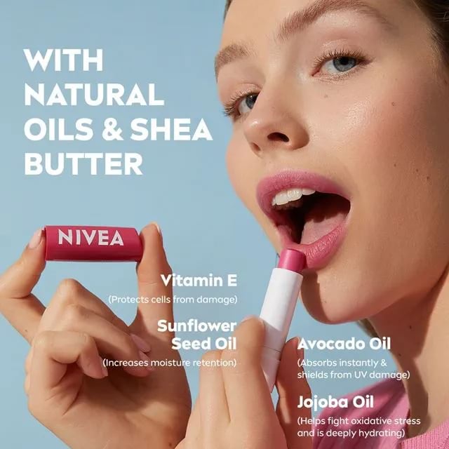 Nivea Caring Tinted Lip Balm, Watermelon Shine 4 Nivea Caring Tinted Lip Balm, Watermelon Shine - Image 4