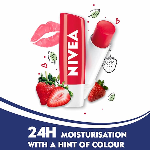 Nivea Tinted Lip Balm, Strawberry Shine 4 Nivea Tinted Lip Balm, Strawberry Shine - Image 4
