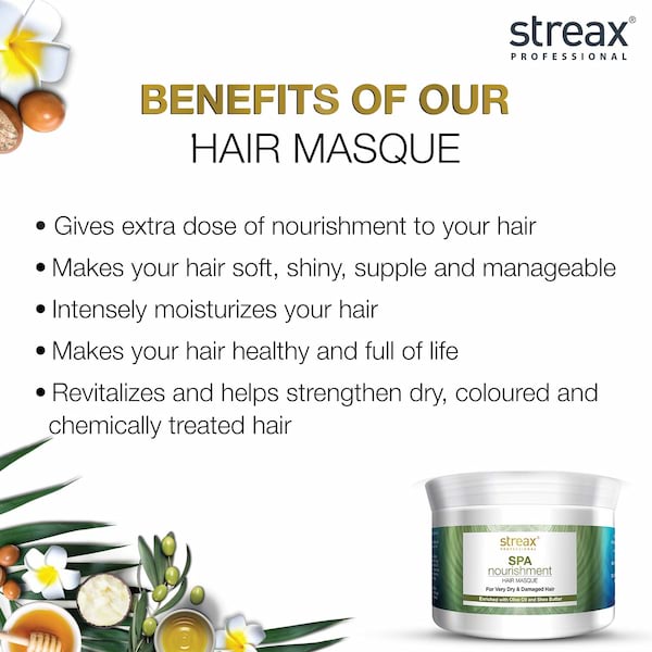 Streax Spa Nourishment Hair Mask For Very Dry Damaged Hair, 500 g 2 Streax Spa Nourishment Hair Mask For Very Dry Damaged Hair, 500 g - Image 2