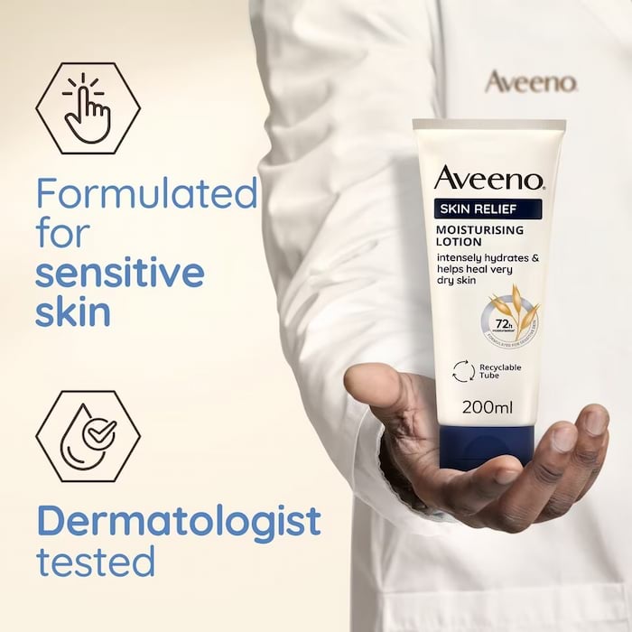 Aveeno Skin Relief Moisturising Lotion For Very Dry Skin, 200 ml 2 Aveeno Skin Relief Moisturising Lotion For Very Dry Skin, 200 ml - Image 2