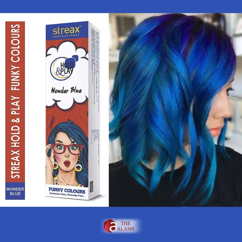 Streax Professional Funky Hair Colour- Wonder Blue, 100 g 3 Streax Professional Funky Hair Colour- Wonder Blue, 100 g - Image 3