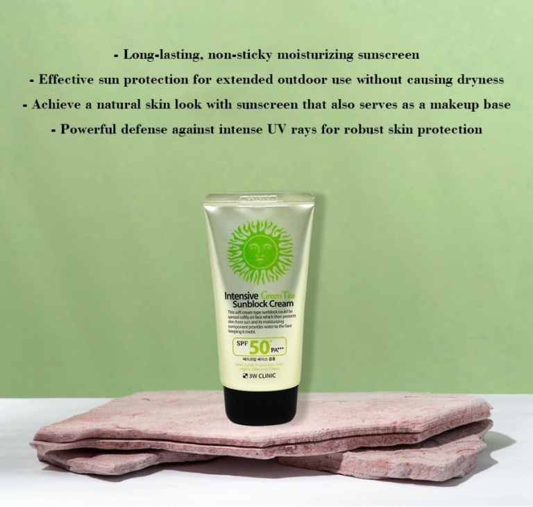 3W Clinic Intensive Green Tea Sunblock Cream SPF 50+ PA+++, 70 ml