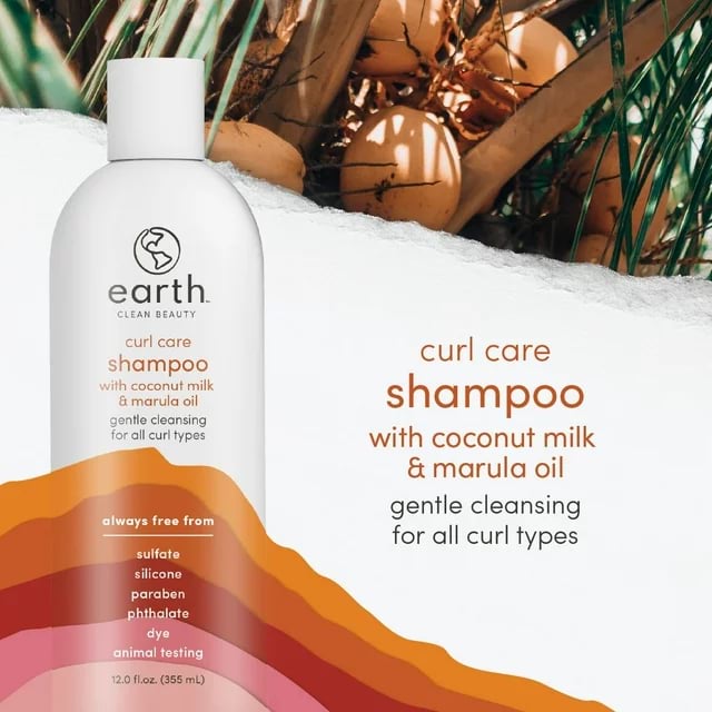 Earth Clean Beauty Curl Care Shampoo With Coconut Milk And Marula Oil, 355 ml 2 Earth Clean Beauty Curl Care Shampoo With Coconut Milk And Marula Oil, 355 ml - Image 2