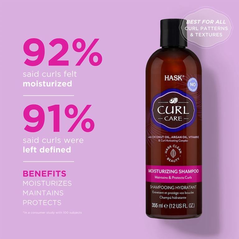 Hask Curl Care Moisturizing Shampoo, 355 ml 3 Hask Curl Care Moisturizing Shampoo, 355 ml - Image 3