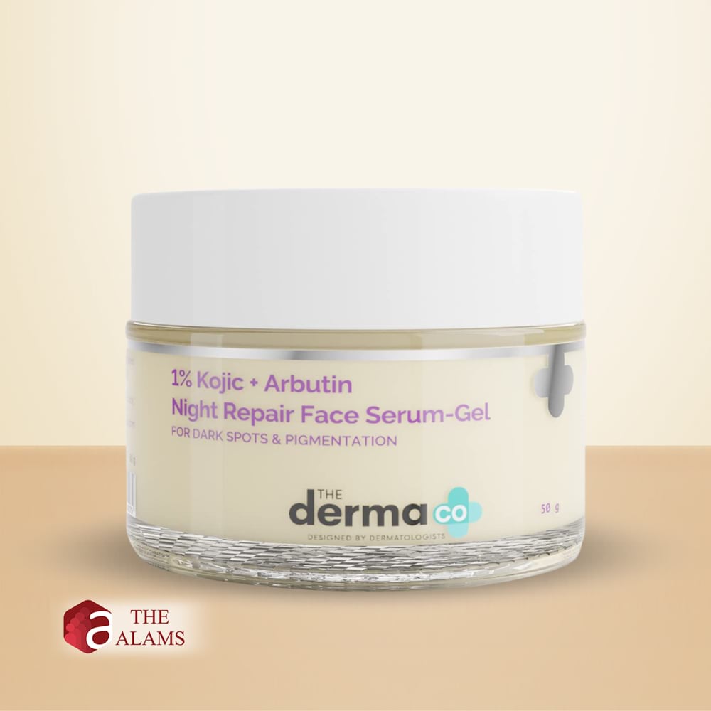 The Derma Co. 1% Kojic And Arbutin Night Repair Face Serum Gel- For Dark Spots And Pigmentation, 50 g 1 The Derma Co. 1% Kojic And Arbutin Night Repair Face Serum Gel- For Dark Spots And Pigmentation, 50 g