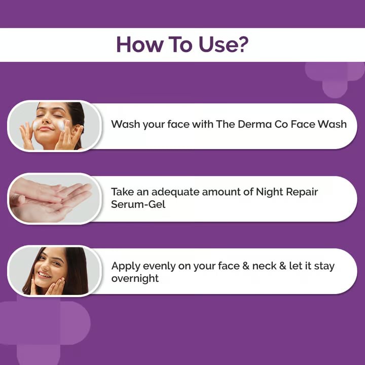 The Derma Co. 1% Salicylic And Hyaluronic Night Repair Face Serum Gel | For Acne Prone Skin, 50 g 5 The Derma Co. 1% Salicylic And Hyaluronic Night Repair Face Serum Gel | For Acne Prone Skin, 50 g - Image 5