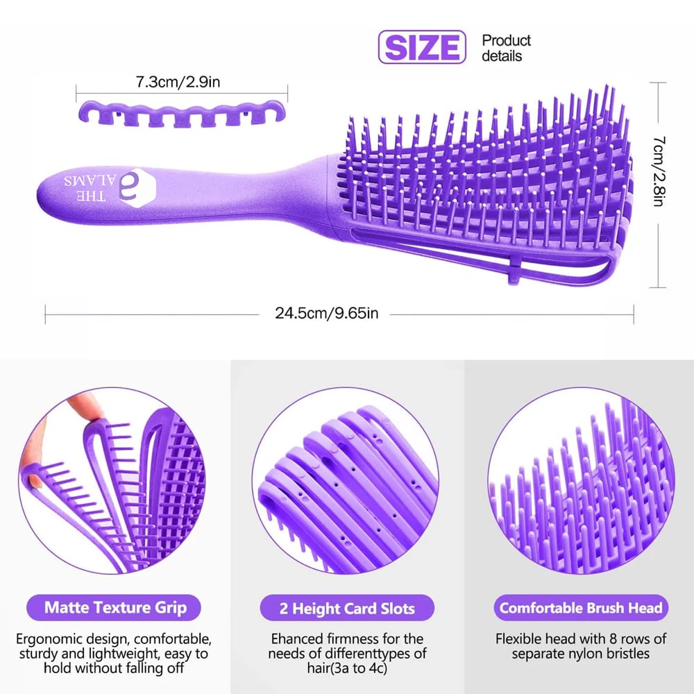 The Alams Detangling Hair Brush, Lavender 3 The Alams Detangling Hair Brush, Lavender - Image 3