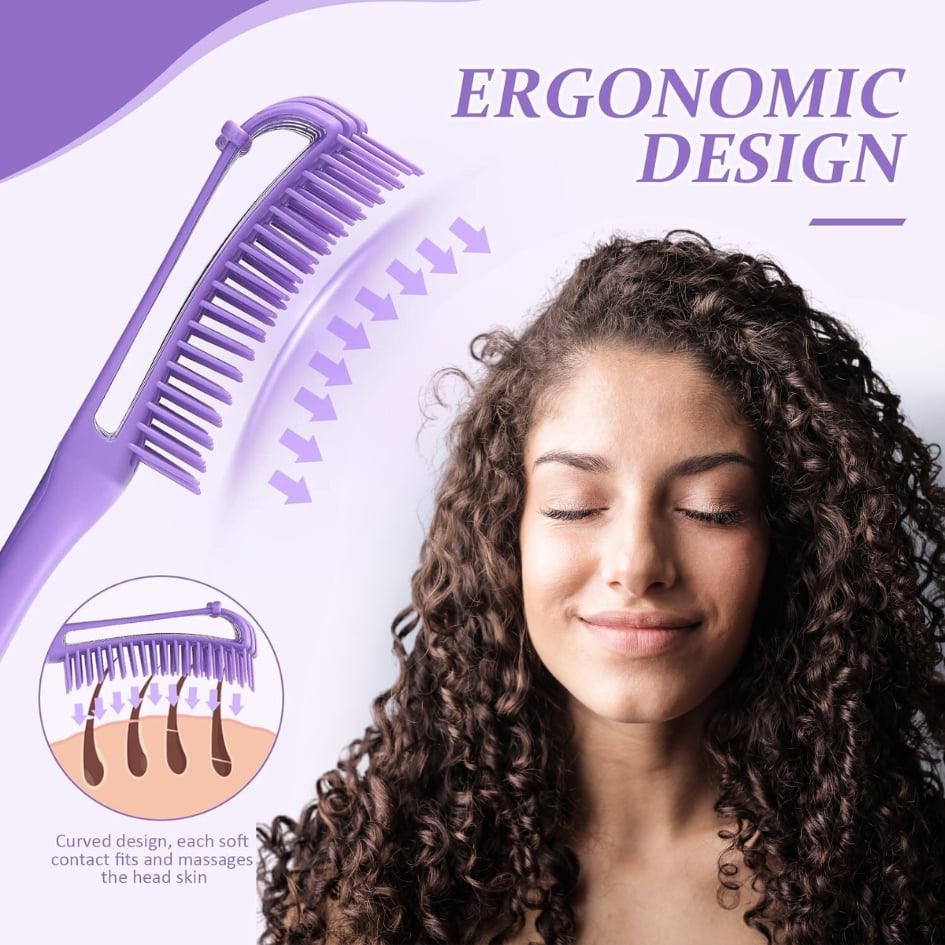 The Alams Detangling Hair Brush, Lavender 6 The Alams Detangling Hair Brush, Lavender - Image 6