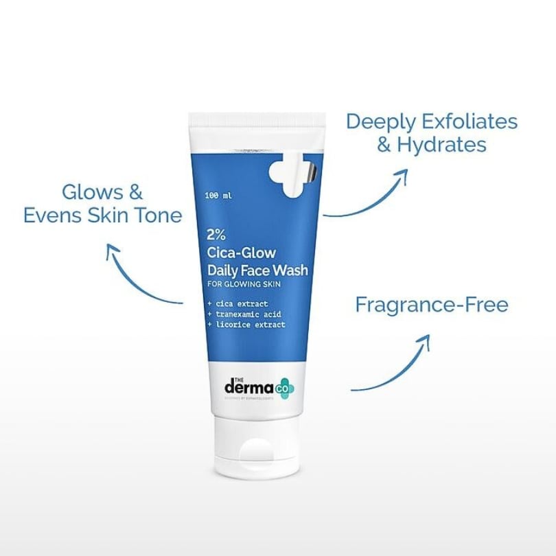 The Derma Co. 2% Cica Glow Daily Face Wash For Glowing Skin, 100 ml 2 The Derma Co. 2% Cica Glow Daily Face Wash For Glowing Skin, 100 ml - Image 2
