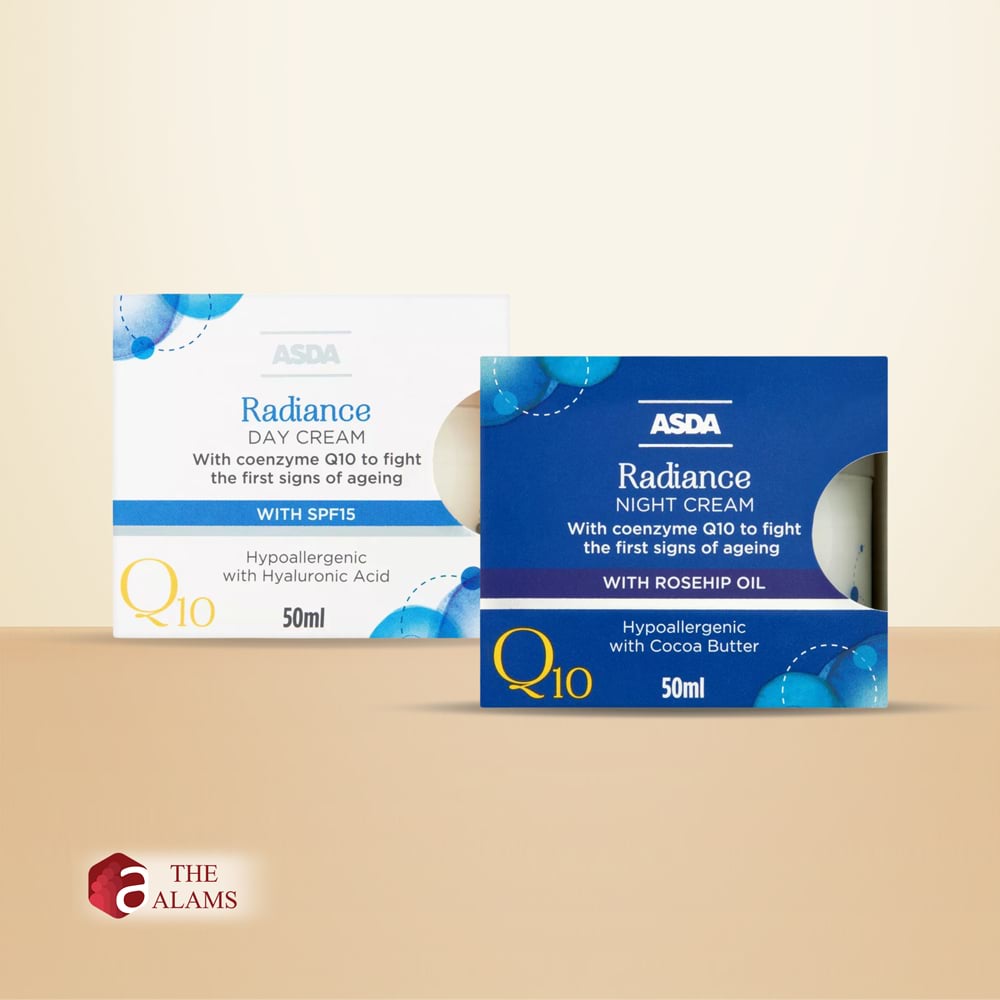 Asda Q10 Radiance Anti Ageing Day And Night Cream Set, 50 ml 1 Asda Q10 Radiance Anti Ageing Day And Night Cream Set, 50 ml