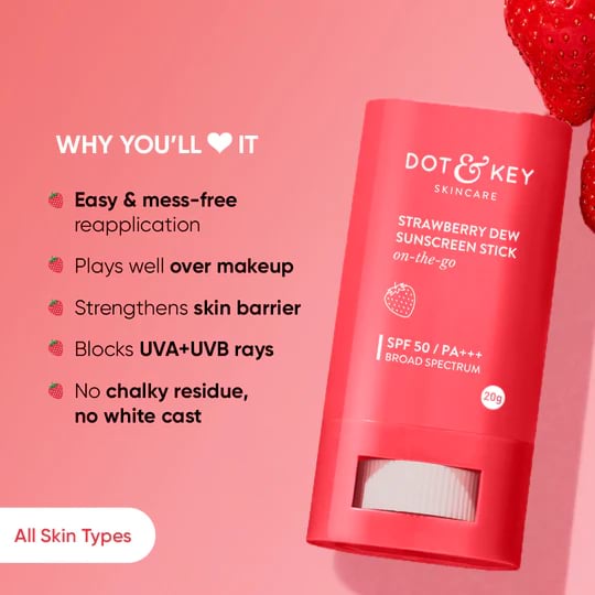 Dot & Key Strawberry Dew Sunscreen Stick SPF 50+, 20 g 3 Dot & Key Strawberry Dew Sunscreen Stick SPF 50+, 20 g