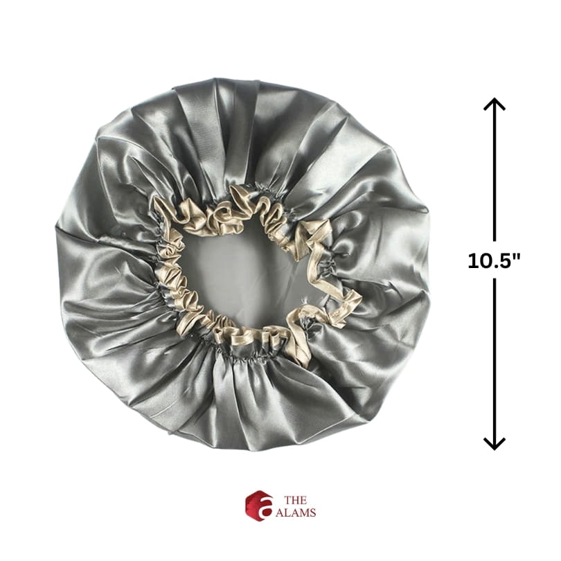 Double Layer Waterproof Large Shower Cap, Gray 2 Double Layer Waterproof Large Shower Cap, Gray - Image 2