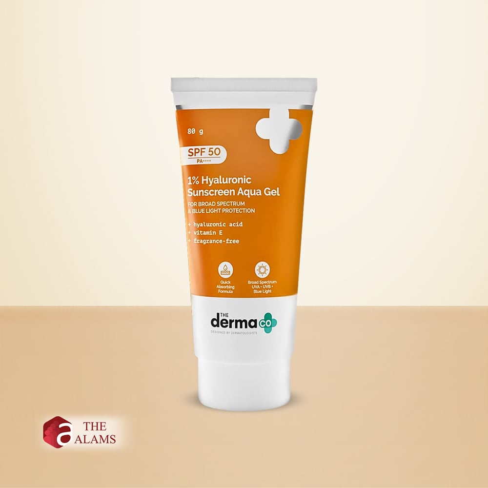 The Derma Co. 1% Hyaluronic Sunscreen Aqua Gel SPF 50 PA++++, 80 g 1 The Derma Co. 1% Hyaluronic Sunscreen Aqua Gel SPF 50 PA++++, 80 g