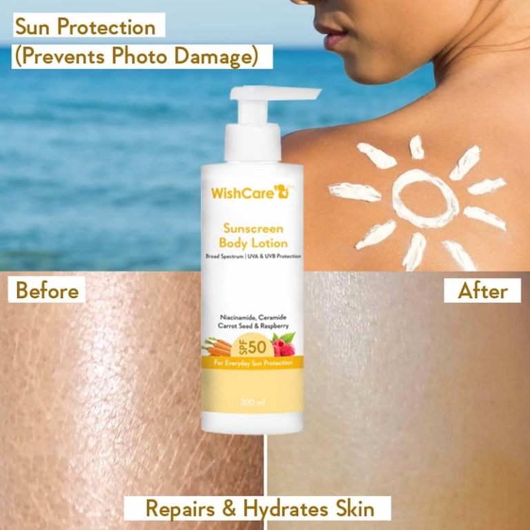 WishCare Sunscreen Body Lotion SPF 50 PA+++, 200 ml