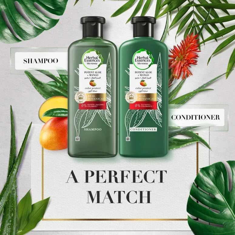 Herbal Essences Color Protect Aloe Mango Shampoo Conditioner Set, 400 ml 2 Herbal Essences Color Protect Aloe And Mango Shampoo And Conditioner Set