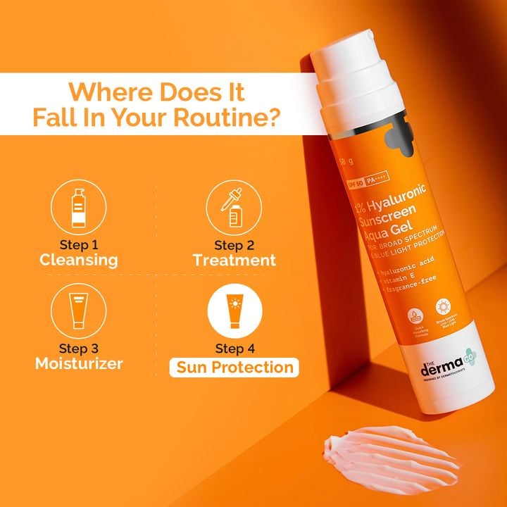 The Derma Co. 1% Hyaluronic Sunscreen Aqua Gel SPF 50 PA++++, 50 g 5 The Derma Co. 1% Hyaluronic Sunscreen Aqua Gel SPF 50 PA++++, 50 g - Image 5