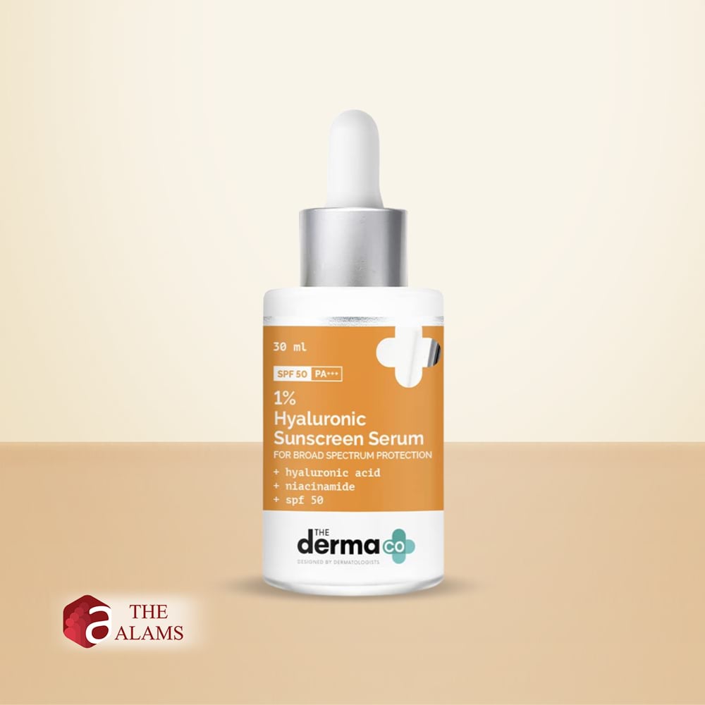 The Derma Co. 1% Hyaluronic Sunscreen Serum SPF 50+ PA+++, 30 Ml 1 The Derma Co. 1% Hyaluronic Sunscreen Serum SPF 50+ PA+++, 30 Ml
