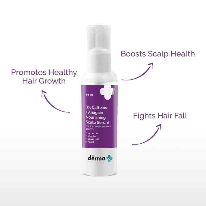 The Derma Co. 3% Caffeine And Anagain Scalp Serum For Hair Growth, 50 ml 2 The Derma Co. 3% Caffeine And Anagain Scalp Serum For Hair Fall, 50 ml