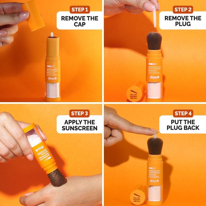 The Derma Co. Mattifying 100% Mineral Powder Sunscreen SPF 50 PA++++, 4 g 3 The Derma Co. Mattifying 100% Mineral Powder Sunscreen SPF 50 PA++++, 4 g - Image 3
