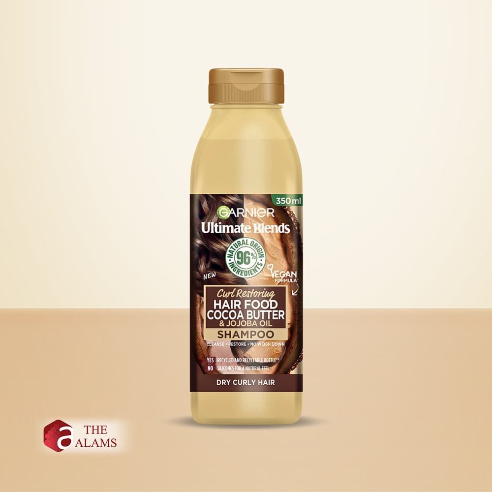 Garnier Hair Food Cocoa Butter Shampoo For Dry Curly Hair, 350 ml 1 Garnier Hair Food Cocoa Butter And Jojoba Oil Shampoo For Dry Curly Hair, 350 ml