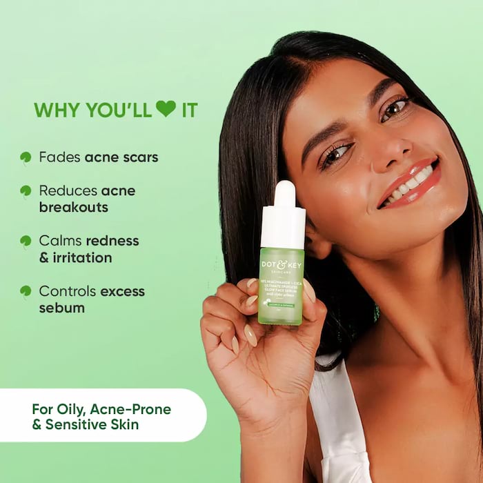 Dot & Key 10% Niacinamide + Cica Serum With Alpha Arbutin For Dark Spots, 30 ml 2 Dot & Key 10% Niacinamide + Cica Serum With Alpha Arbutin For Dark Spots, 30 ml