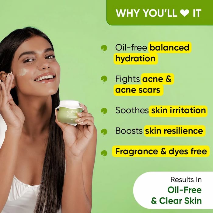Dot & Key Cica Calming Oil Free Moisturizer For Acne Prone Skin, 60 ml 2 Dot & Key Cica Niacinamide Oil Free Moisturizer For Acne Prone Skin, 60 ml