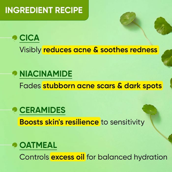 Dot & Key Cica Calming Oil Free Moisturizer For Acne Prone Skin, 60 ml 5 Dot & Key Cica Niacinamide Oil Free Moisturizer, 60 ml