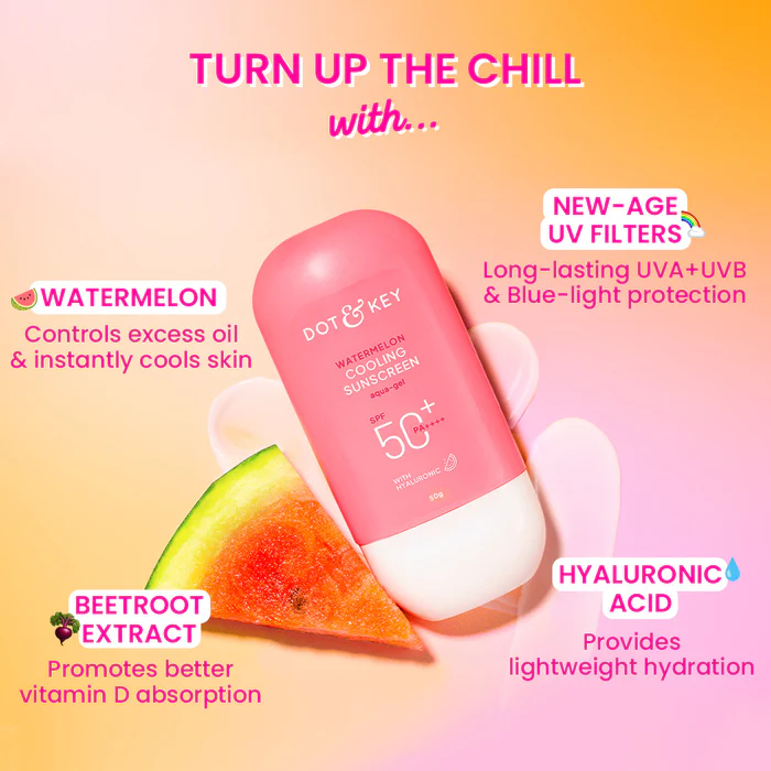 Dot & Key Watermelon Cooling Sunscreen SPF 50+ PA++++, 50 g 3 Dot & Key Watermelon Cooling Sunscreen SPF 50+ PA++++, 50 g - Image 3