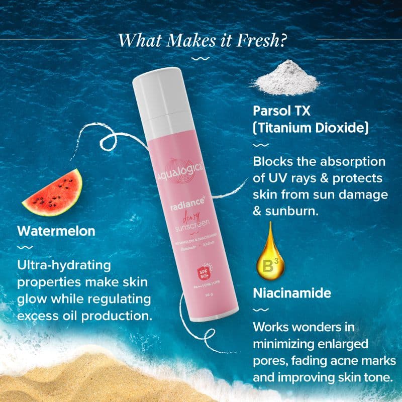 Aqualogica Radiance+ Dewy Sunscreen SPF 50+ PA+++, 50 g 3 Aqualogica Radiance+ Dewy Sunscreen SPF 50+ PA+++, 50 g