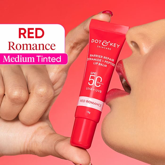 Dot & Key Ceramide Peptide Tinted Lip Balm SPF 50- Red Romance, 10 g 3 Dot & Key Ceramide Peptide Tinted Lip Balm SPF 50- Red Romance, 10 g - Image 3