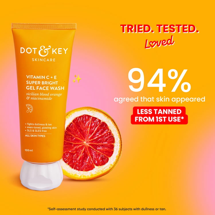 Dot & Key Vitamin C + E Super Bright Gel Face Wash, 100 ml 5 Dot & Key Vitamin C + E Super Bright Gel Face Wash, 100 ml - Image 5