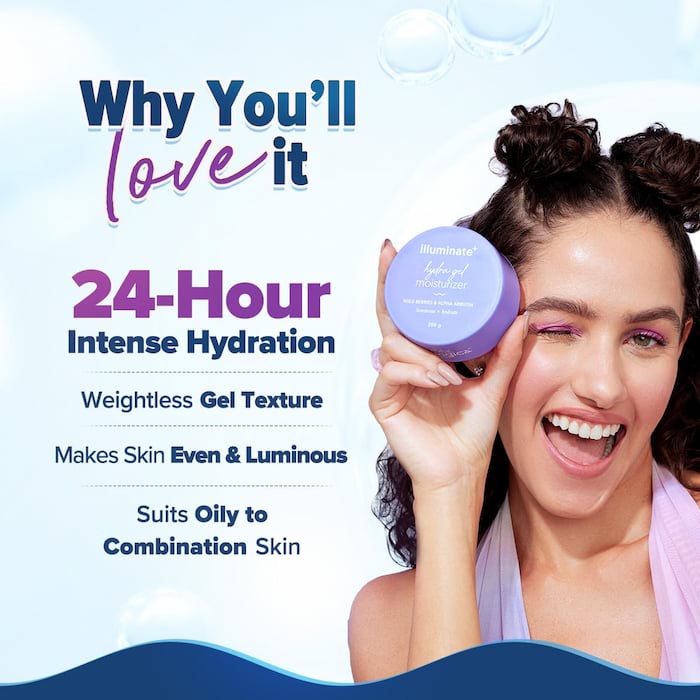 Aqualogica Illuminate+ Hydra Gel Moisturizer With Wild Berries And Alpha Arbutin, 200 g 3 Aqualogica Illuminate+ Hydra Gel Moisturizer With Wild Berries And Alpha Arbutin, 200 g - Image 3