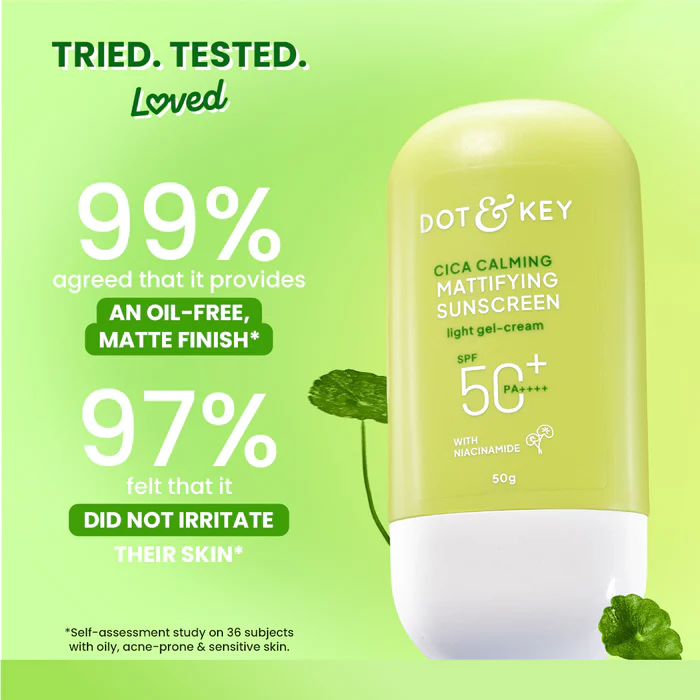 Dot & Key Cica Calming Mattifying Sunscreen SPF 50+ PA++++, 80 g 5 Dot & Key Cica Calming Mattifying Sunscreen SPF 50+ PA++++, 80 g - Image 5