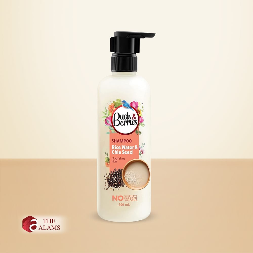 Buds & Berries Rice Water and Chia Seeds Nourishing Shampoo, 300 ml 1 Buds & Berries Rice Water and Chia Seeds Nourishing Shampoo, 300 ml