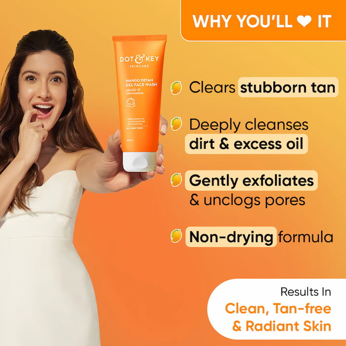 Dot & Key Mango Detan Gel Face Wash, 100 ml 2 Dot & Key Mango Detan Gel Face Wash, 100 ml - Image 2