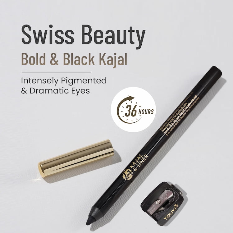 Swiss Beauty Bold & Black 2 In 1 Kajal And Eyeiner 4 Swiss Beauty Bold & Black 2 In 1 Kajal And Eyeiner - Image 4